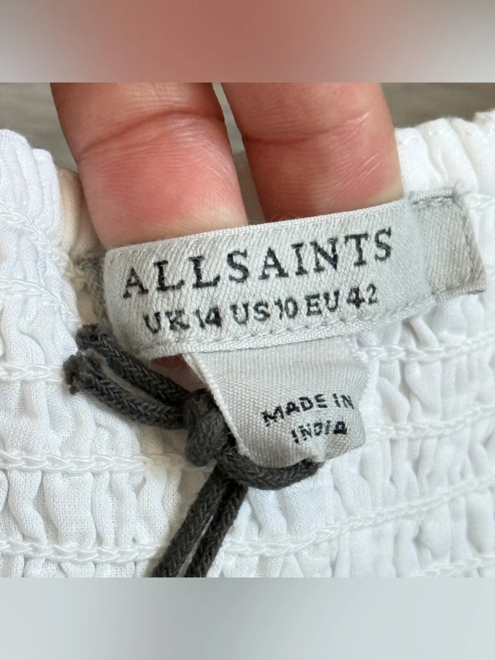 AllSaints Mala Broderie Dress Chalk White Size US 10 / UK 14 NWT - Picture 11 of 13